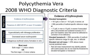 Polycythemia vera diagnosis criteria who